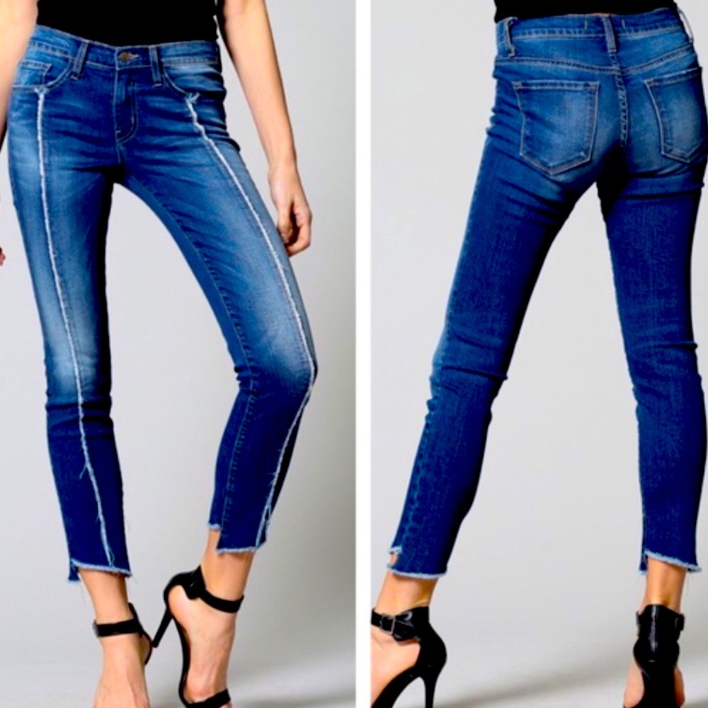 Flying Monkey Black Label Uneven Hem Ankle Jeans